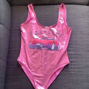 Metallic swimsuit/ bodysuit barbie
